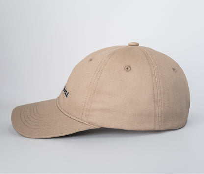 Beige cap on a light gray background
